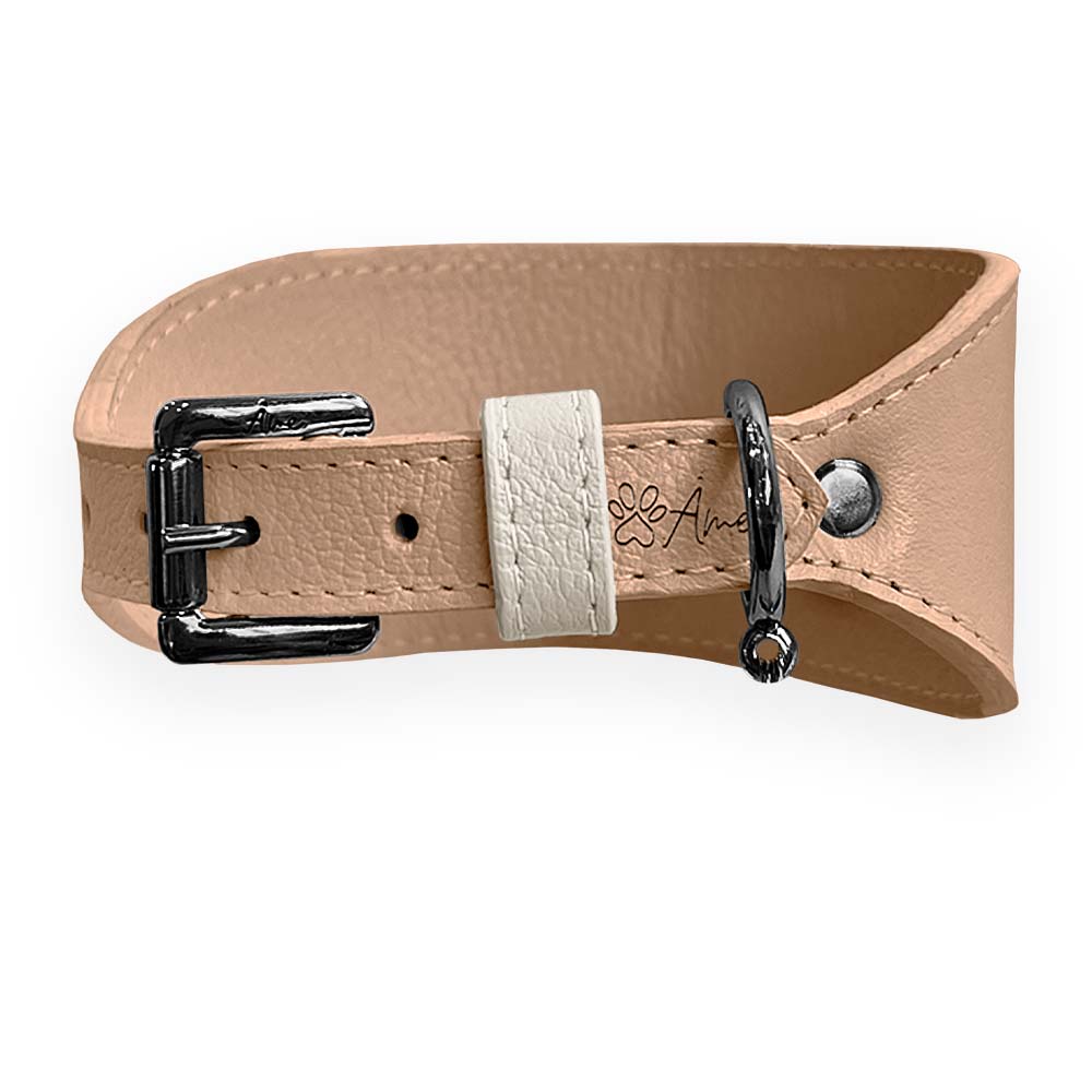 Coleira de Couro para Galgo com Design Anatômico