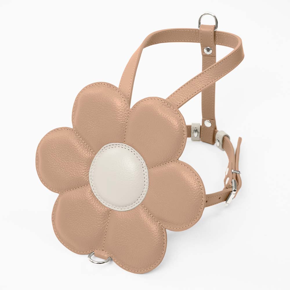Peitoral de Couro para Cachorro com Flor | Florence
