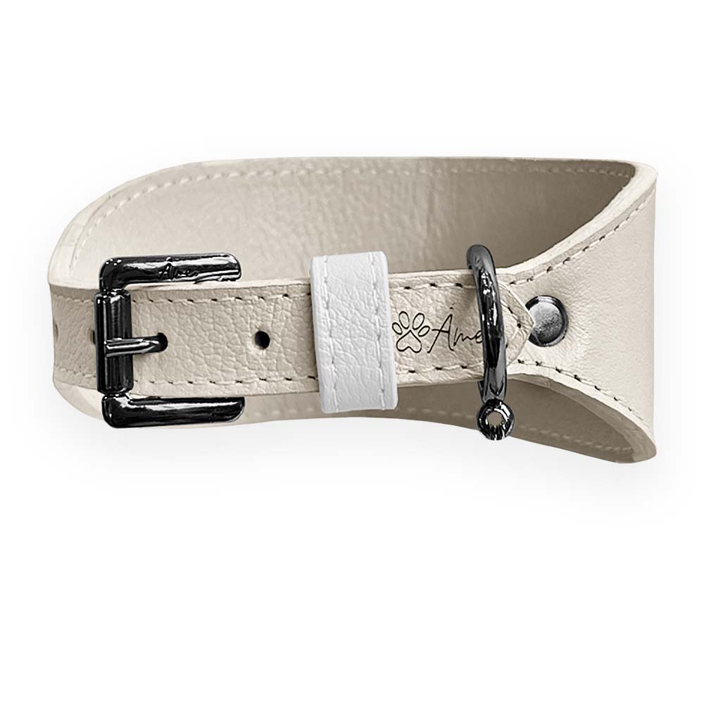 Coleira de Couro para Galgo com Design Anatômico