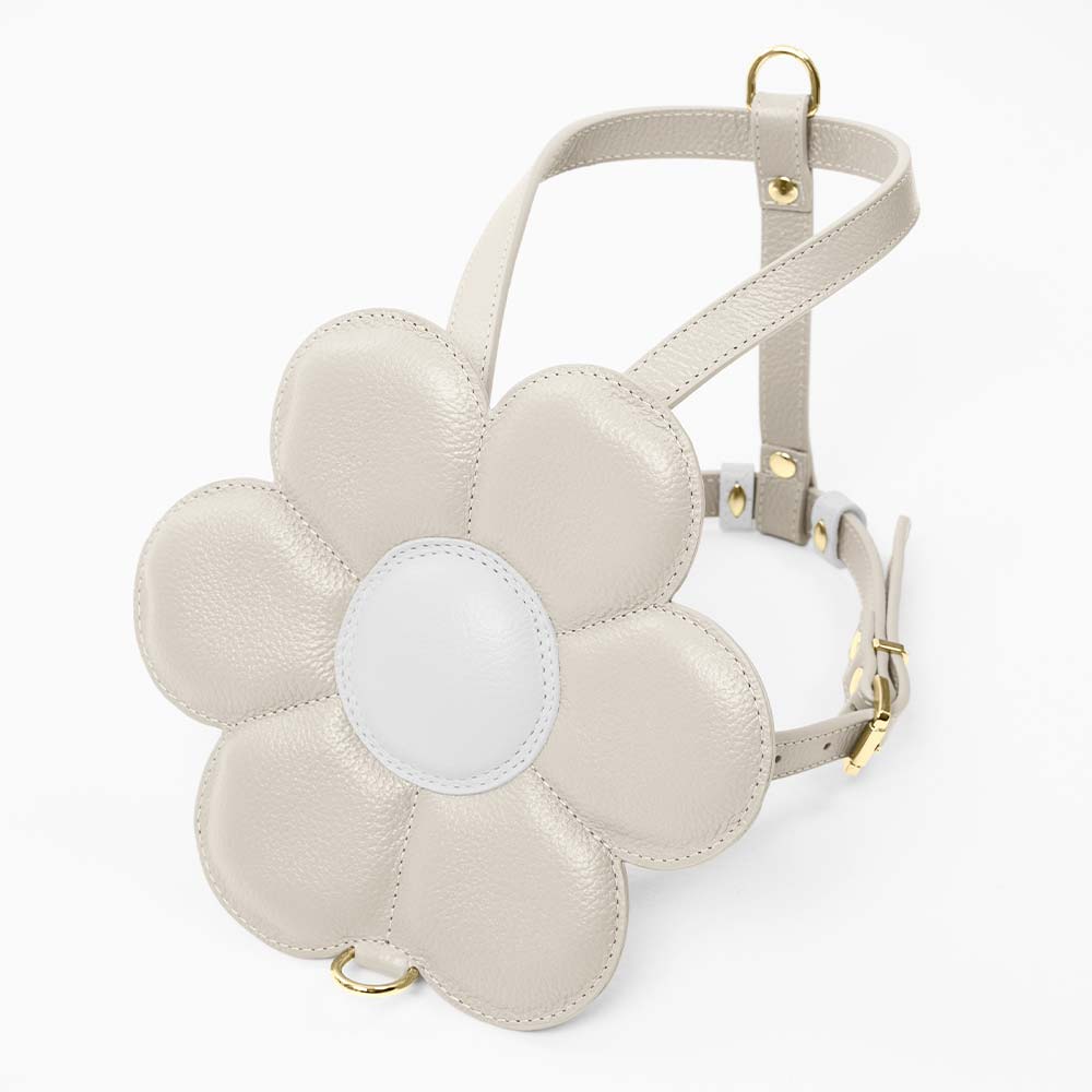 Peitoral de Couro para Cachorro com Flor | Florence