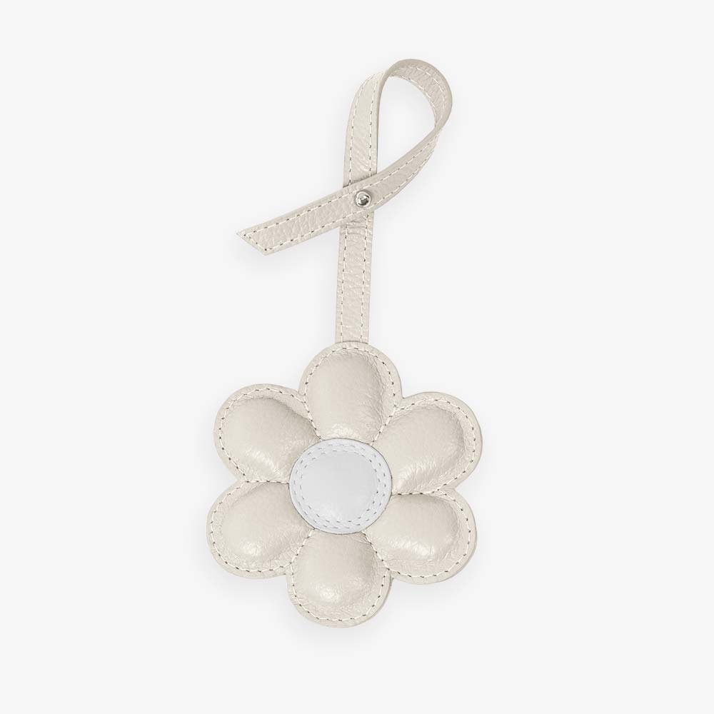Charm Flor em Couro Legítimo | Pingente de Bolsa