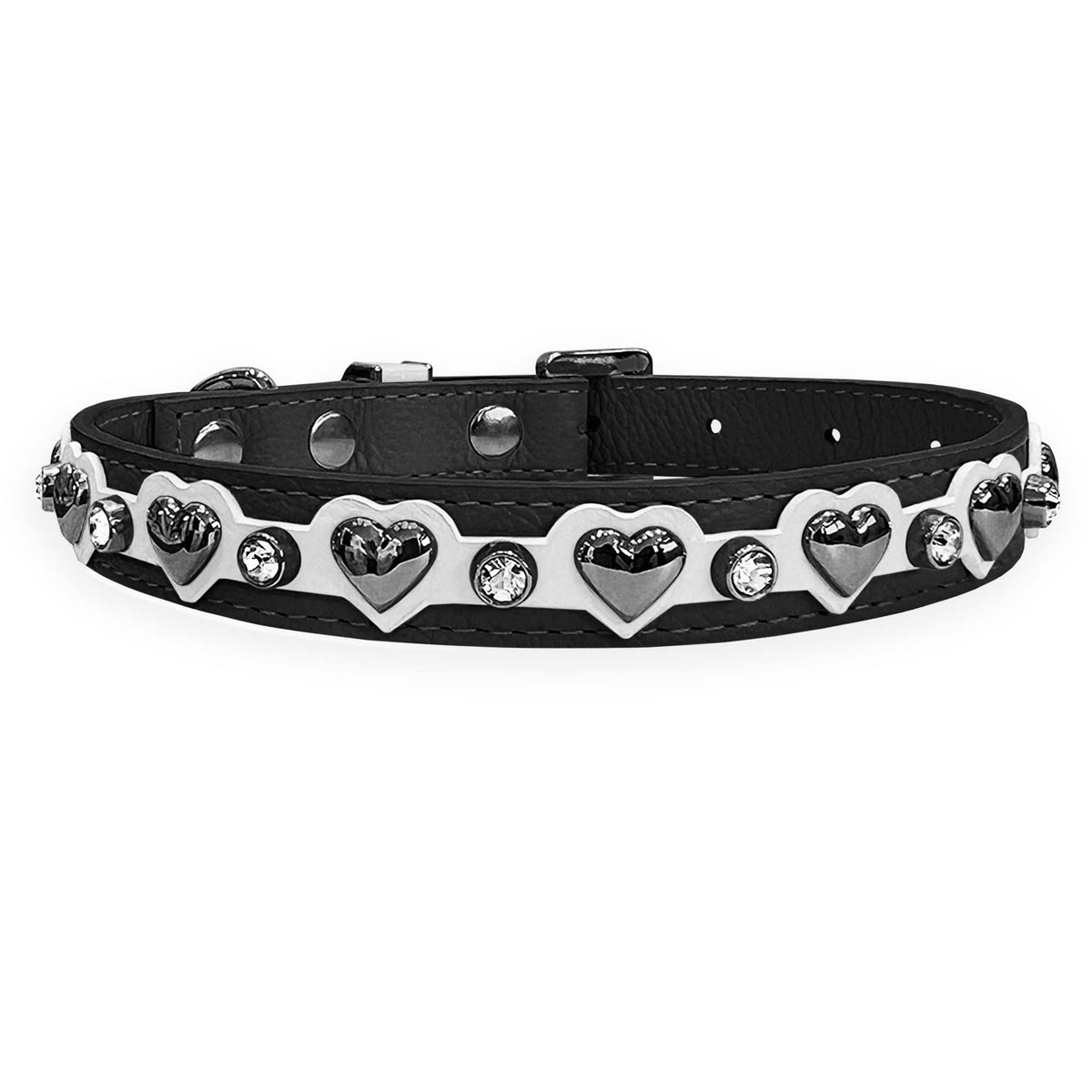 Coleira Personalizada para Cachorro com Corações | Lili