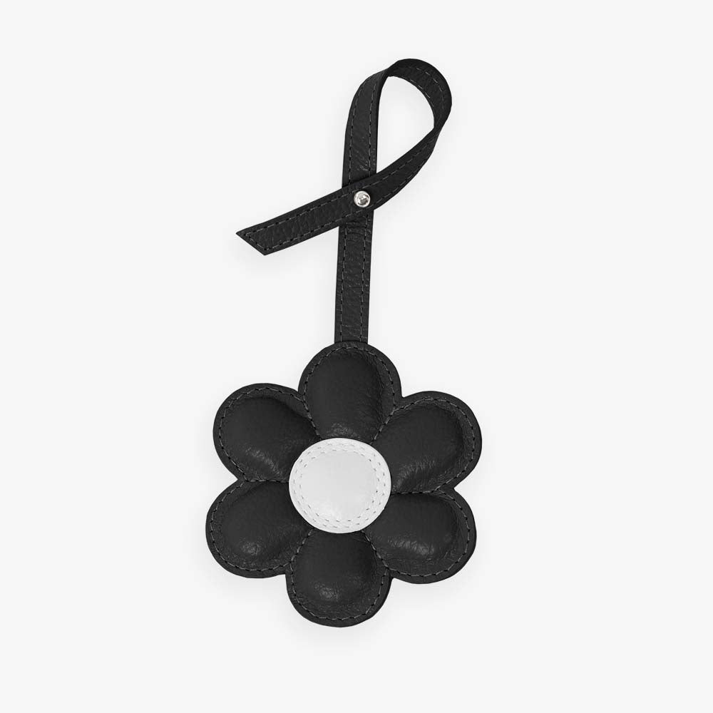 Charm Flor em Couro Legítimo | Pingente de Bolsa