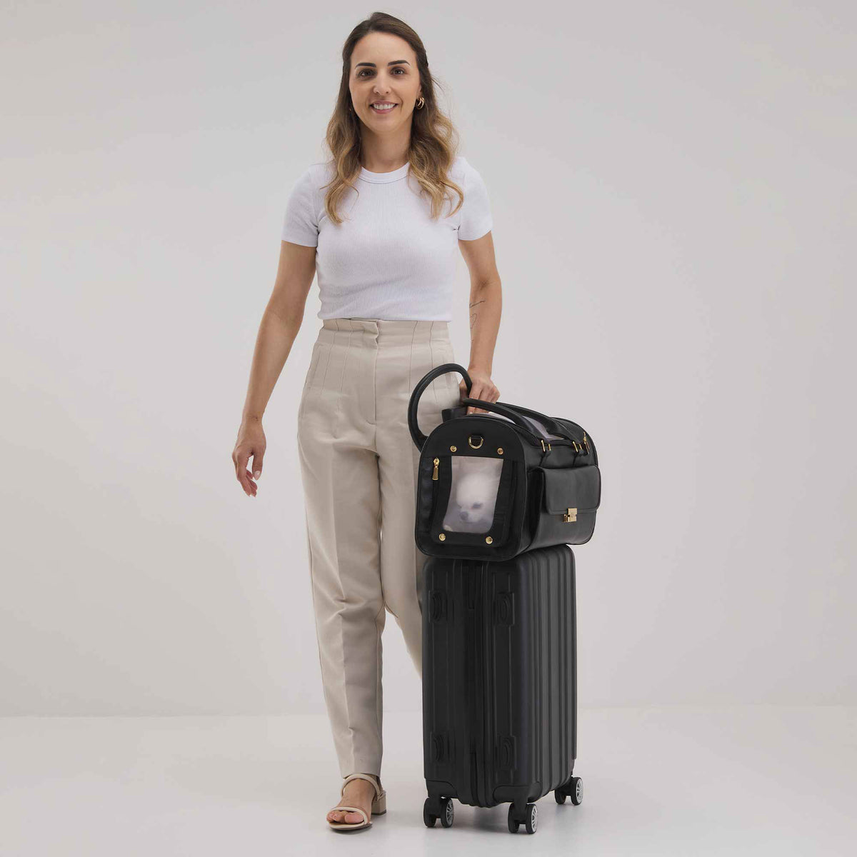 Bolsa de Transporte Pet em Couro | Ollie