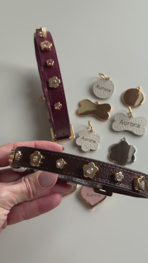 Coleira Personalizada para Cachorro com Flor | Kylie