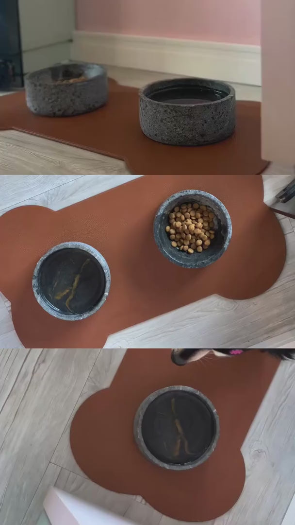 Jogo Americano Pet Personalizado em Couro | Formato Osso