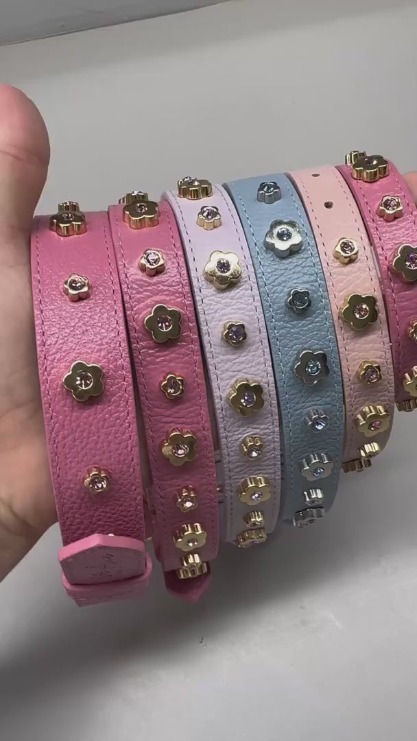 Coleira Personalizada para Cachorro com Flor | Kylie