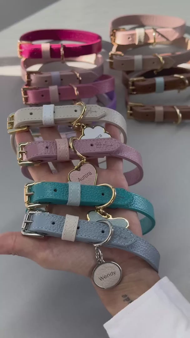 Coleira Personalizada para Cachorro em Couro | Atena