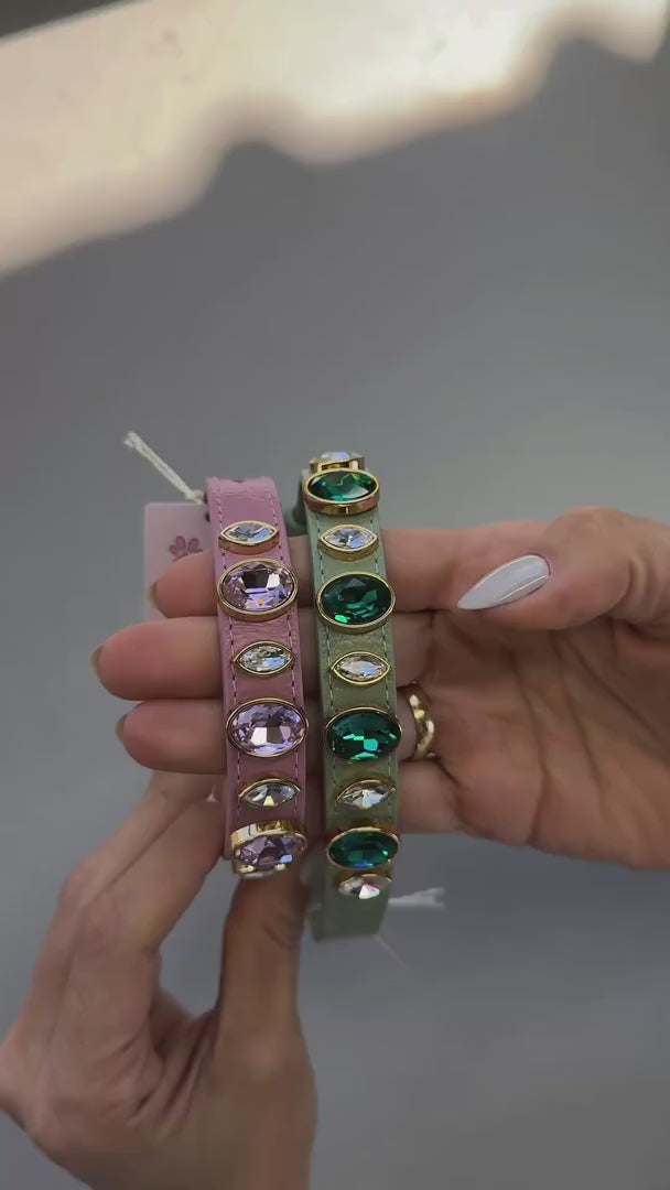 Coleira para Cachorro com Cristais de Strass | Catarina