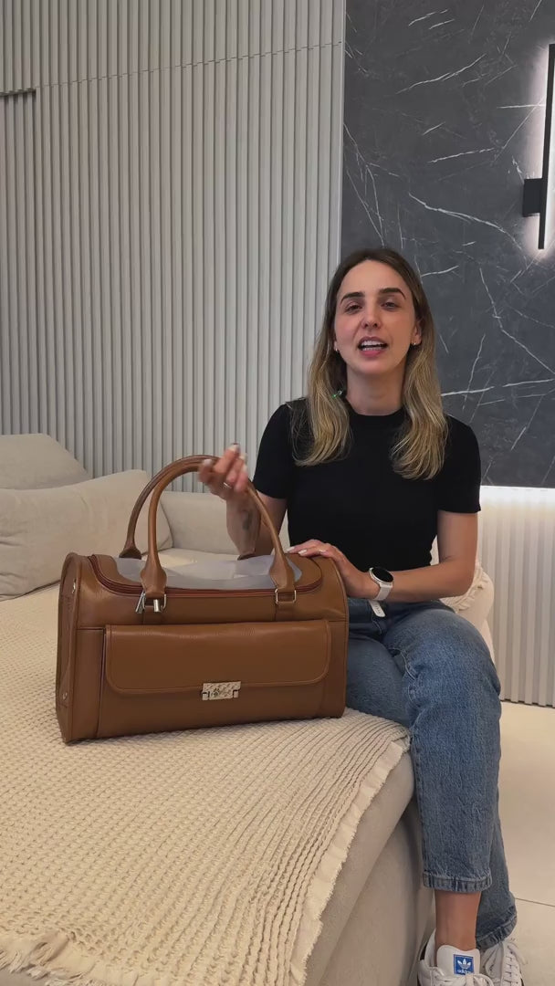 Bolsa de Transporte Pet em Couro | Ollie