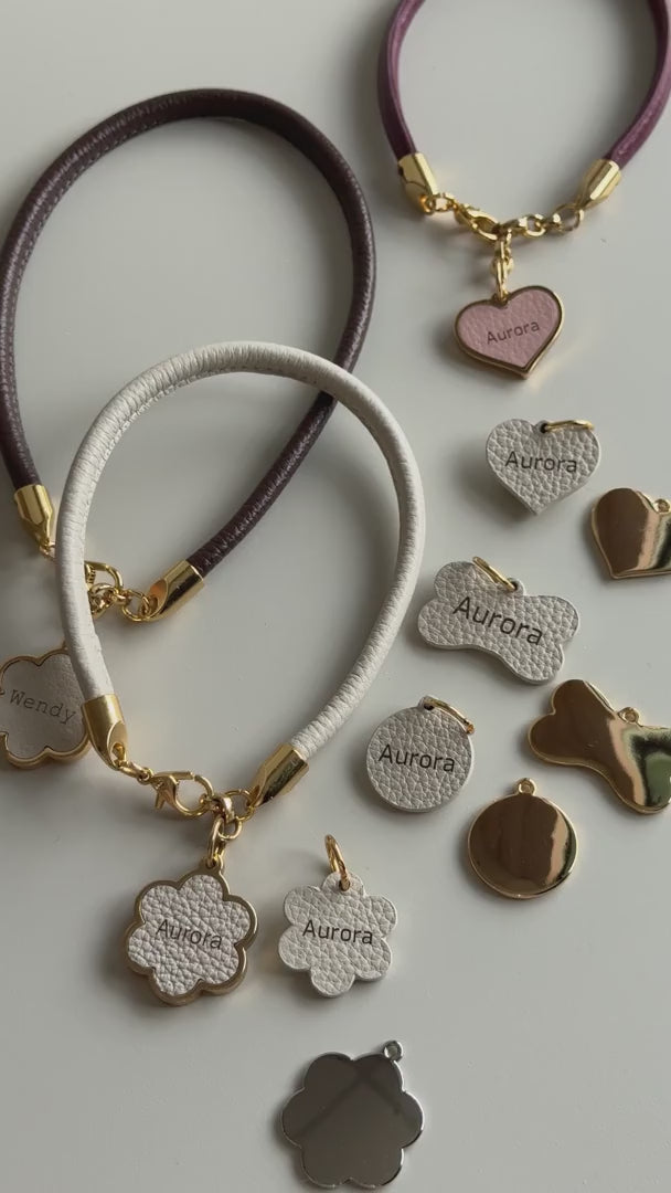 Colar Pet Personalizado em Couro Nobre | Ônix