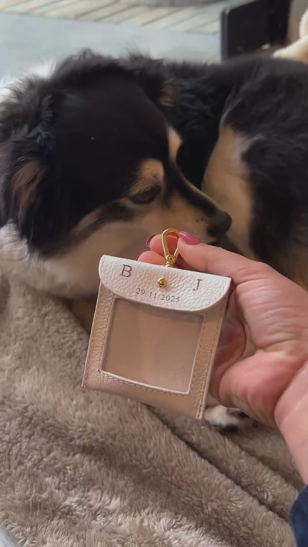 Porta Aliança para Pet Personalizado em Couro
