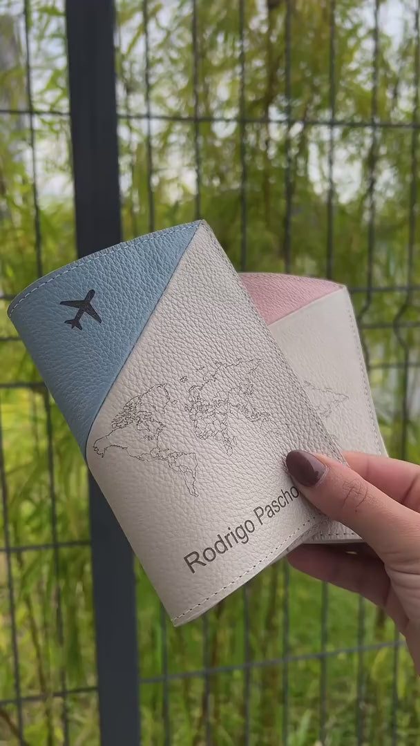 Porta-Passaporte Personalizado em Couro Legítimo