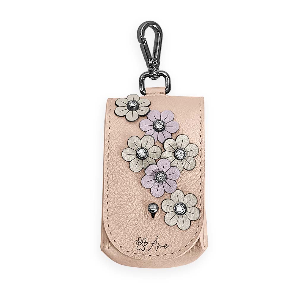 Porta Saquinhos Higiênicos de Couro com Flores | Prímula