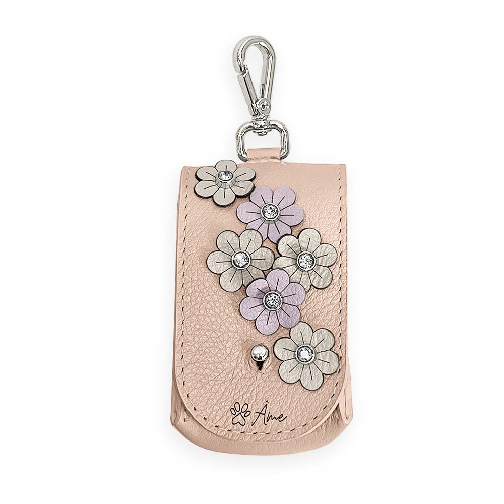 Porta Saquinhos Higiênicos de Couro com Flores | Prímula