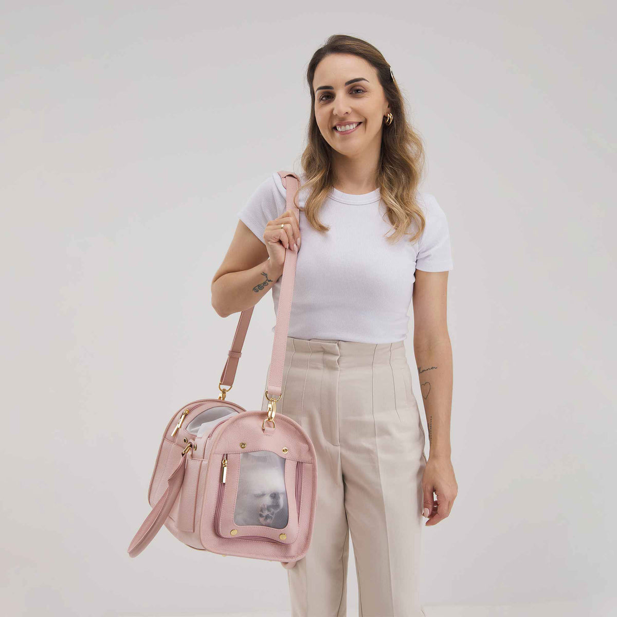Bolsa de Transporte Pet em Couro | Ollie