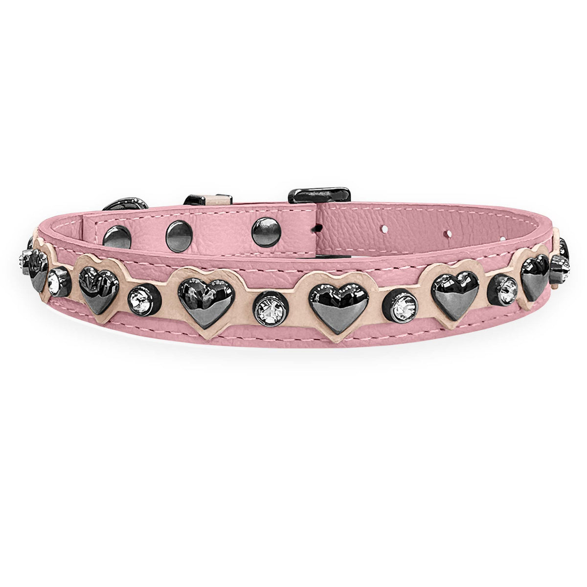 Coleira Personalizada para Cachorro com Corações | Lili
