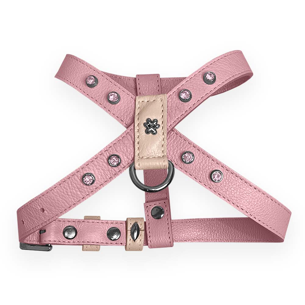 Peitoral de Couro para Cachorro com Strass | Meg