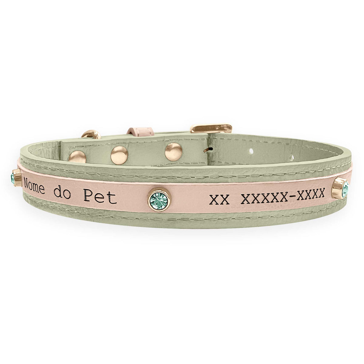 Coleira Personalizada para Cachorro com Strass | Aloha